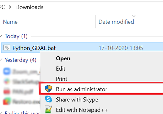 Gdal-installation
